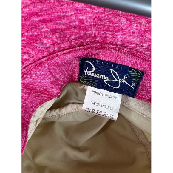 Panama Jack hat outdoor bucket fisherman Beige Bucket Hat with Pink Accent
